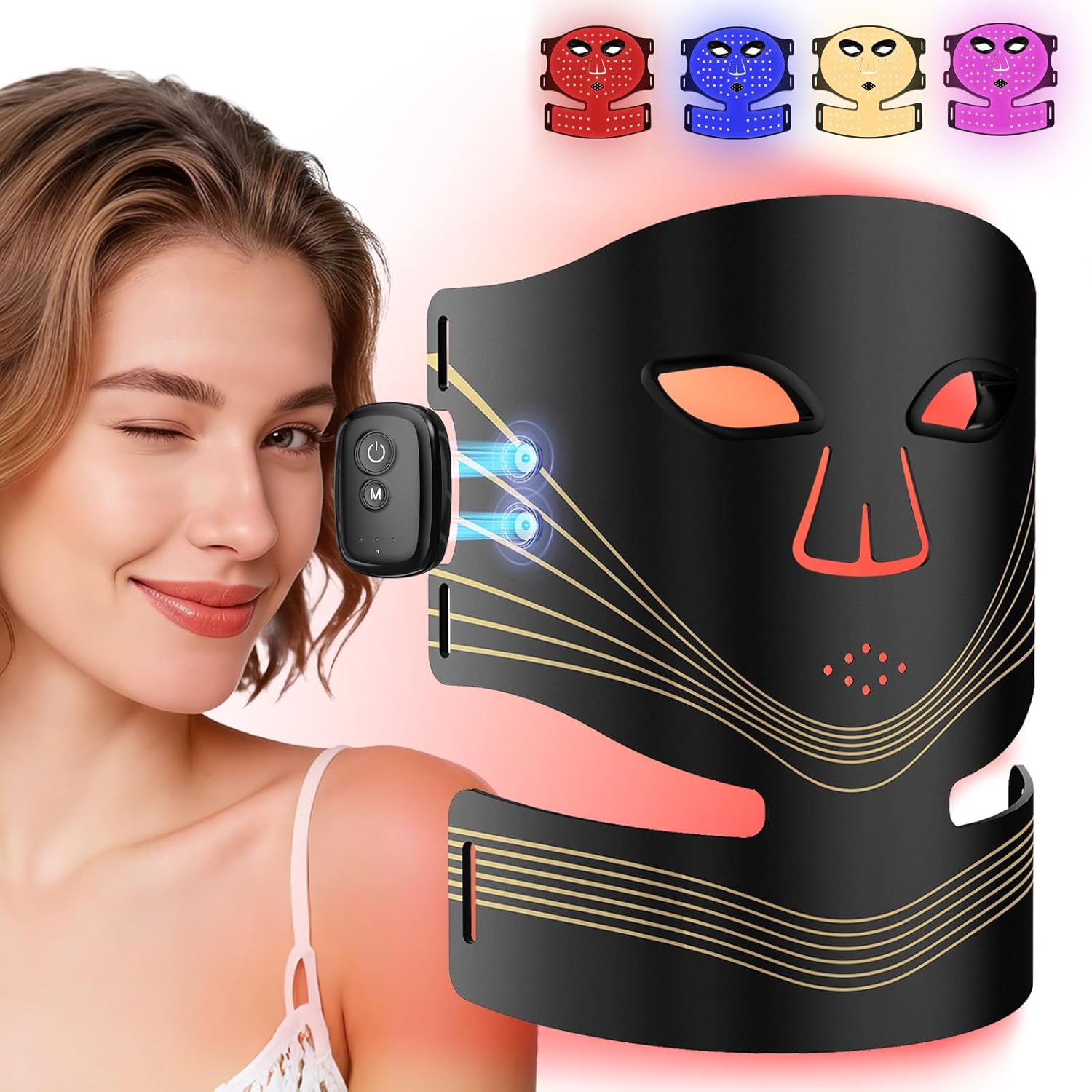 Sellomax LED face and neck light therapy mask